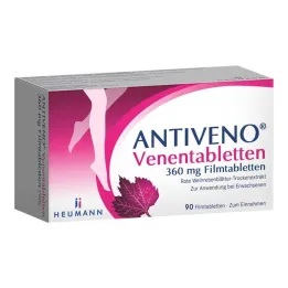 ANTIVENO Veninės tabletės 360 mg plėvele dengtos tabletės, 90 vnt