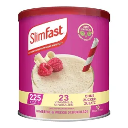 Slim Fast milteliai aviečių + baltasis šokoladas, 365 g