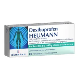 Dexibuprofen Heumann 200 mg plėvele dengtos tabletės, 20 vnt
