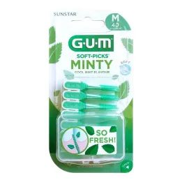 GUM SOFT-PICKS MINTY vidutinio dydžio, 40 vnt