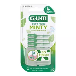 GUM SOFT-PICKS MINTY didelis, 40 vienetų