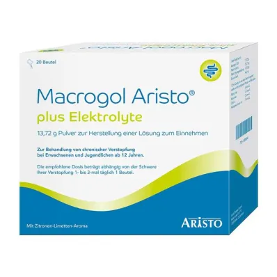 Macrogol Aristo plus elektrolitai 13,72 g Ple, 20 vnt Macrogol Aristo plus elektrolitai 13,72 g Ple, 20 vnt