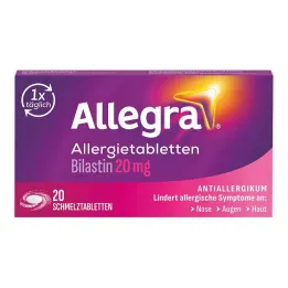 Allegra alergijos tabletės 20 mg tirpstančios tabletės, 20 vnt