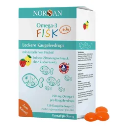 Norsan Omega-3 Fisk Jelly vaikams dražė, 120 vnt