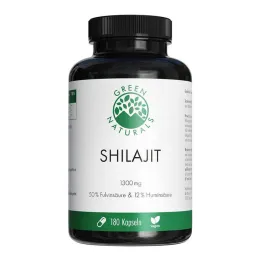 Green Naturals Shilajit 1300 mg didelės dozės veganiškos kapsulės, 180 vnt