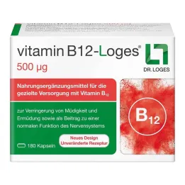 Vitaminas B12-Loges 500 µg kapsulės, 180 vnt