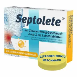 Septolete su citrinos-medaus skonio 3 mg/1 mg pastilės, 16 vnt