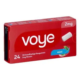 Voye Mint 2 mg veikliosios medžiagos kramtomoji guma su nikotinu (24 vnt.)