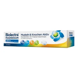 Biolectra Magnesium 250 mg Muscles & Bones Active kramtomosios tabletės, 30 vnt