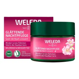 Weleda smoothing night care laukinių rožių & baltoji arbata, 40 ml