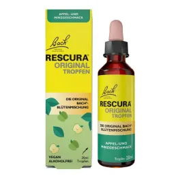 Bacho gėlių originalūs Rescura lašai be alkoholio obuolių mėtų, 20 ml