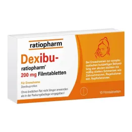 Dexibu-ratiopharm 200 mg plėvele dengtos tabletės, 10 vnt
