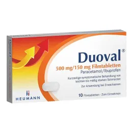 Duoval 500 mg / 150 mg plėvele dengtos tabletės, 10 vnt