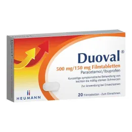 Duoval 500 mg / 150 mg plėvele dengtos tabletės, 20 vnt