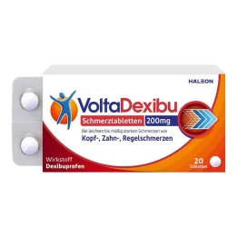 VoltaDexibu skausmą malšinantys vaistai 200 mg plėvele dengtos tabletės, 20 vnt