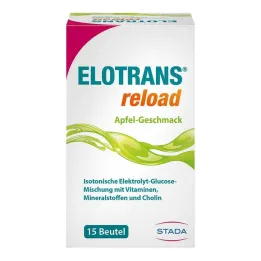 Elotrans reload elektrolitų miltelių obuolių maišelis, 15X7,45 g