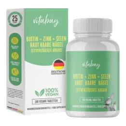 Biotinas + Cinkas + Selenas Oda + Plaukai + Nagai vegan tabletės, 180 vnt