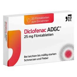 Diklofenakas ADGC 25 mg plėvele dengtos tabletės, 20 vnt