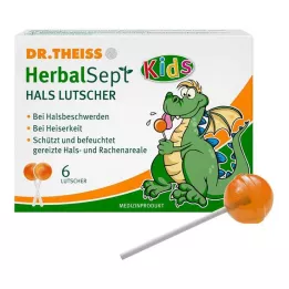 DR.THEISS HerbalSept Neck Lollipops Kids 6 vnt saldainiai, 6 vnt