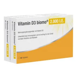 Vitaminas D3 Biomo 2000 TV tabletės, 120 vnt