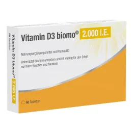 Vitaminas D3 Biomo 2000 TV tabletės, 60 vnt