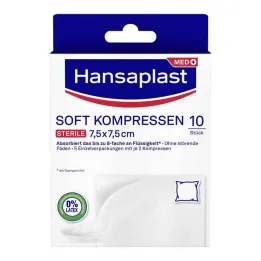 Hansaplast minkšti kompresai 7,5x7,5 cm sterilūs, 5x2 vnt