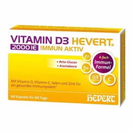 Vitaminas D3 Hevert 2000 IE Immune Active kapsulės, 60 vnt