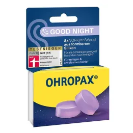 Ohropax Good Night silikoniniai ausų kištukai, 8 vnt