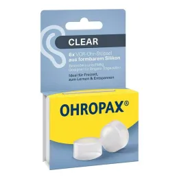 „Ohropax“ skaidraus silikono ausų kištukai, 6 vnt