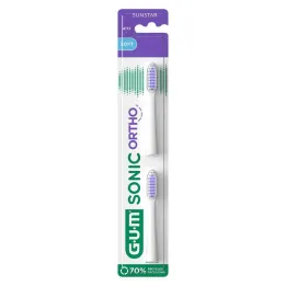 GUM Sonic Ortho keičiamos šepetėlių galvutės, 2 vnt