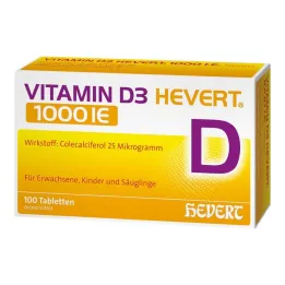 Vitaminas D3 Hevert 1000 TV tabletės, 100 vnt