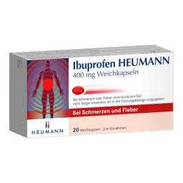 Ibuprofen Heumann 400 mg minkštos kapsulės, 20 vnt