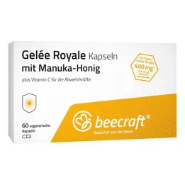 Beecraft bičių pienelio kapsulės su Manuka medumi, 60 vnt
