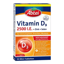 Abbey Vitamin D3 2500 TV Mini Tabletės, 50 vnt