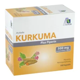 Ciberžolė 500 mg + piperino kapsulės, 180 vnt