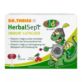 DR.THEISS HerbalSept Immun Lollipops Kids D NEM 6 vnt saldainiai, 6 vnt