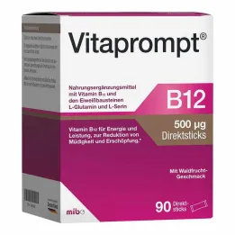 Vitaprompt B12 500 µg tiesioginės lazdelės, 90 vnt