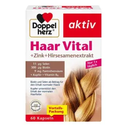 Doppelherz Hair Vital + Cinkas + Soros kapsulės, 60 vnt