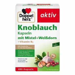 Doppelherz česnako kapsulės su amalu + gudobele + vitaminu B1, 480 vnt