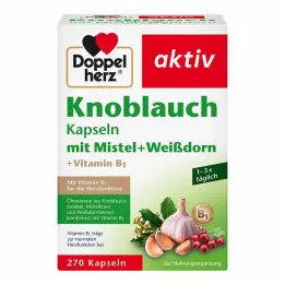 Doppelherz česnako kapsulės su amalu + gudobele + vitaminu B1, 270 vnt