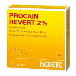Procaine Hevert 2% injekcinio tirpalo ampulės, 10x2 ml