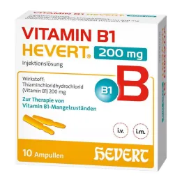 Vitaminas B1 Hevert 200 mg injekcinio tirpalo ampulė, 10x2 ml