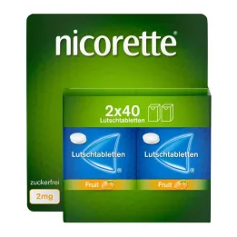Nicorette Fruit 2 mg presuotos pastilės, 80 vnt