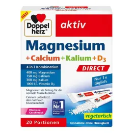 Doppelherz Magnis + Kalcis + Kalis + D3 Tiesioginės granulės, 20 vnt