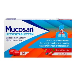 Mucosan pastilės raudoni vaisiai, 16 vnt