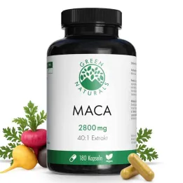 Green Naturals® Maca 2800 mg didelės dozės 40:1 kapsulės veganiškos (180 vnt.)