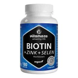 Biotino 10 mg didelė dozė + cinko + seleno tabletės, 180 tablečių