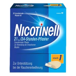 NICOTINELL 21 mg / 24 val. nikotino pleistrai, pleistras stiprus (1), 30 vnt