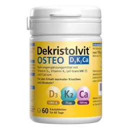 Dekristolvit Osteo D3K2Ca kramtomosios tabletės, 60 vnt