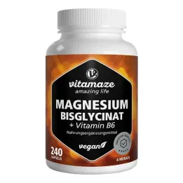 Magnio bisglicinatas + vitaminas B6 kapsulės, 240 vnt